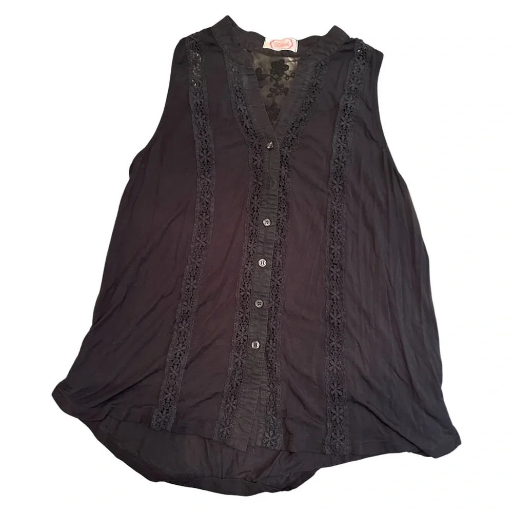 Blush Brand Button down dress tank top. Size medium - Picture 1 of 9